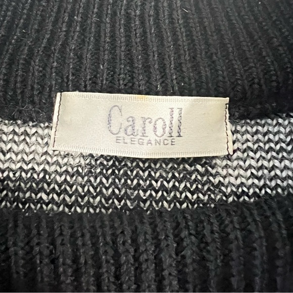Carroll Elegance Wool Blend Crewneck Sweater Eclectic Monochrome Indie Sleeze L - Picture 2 of 14